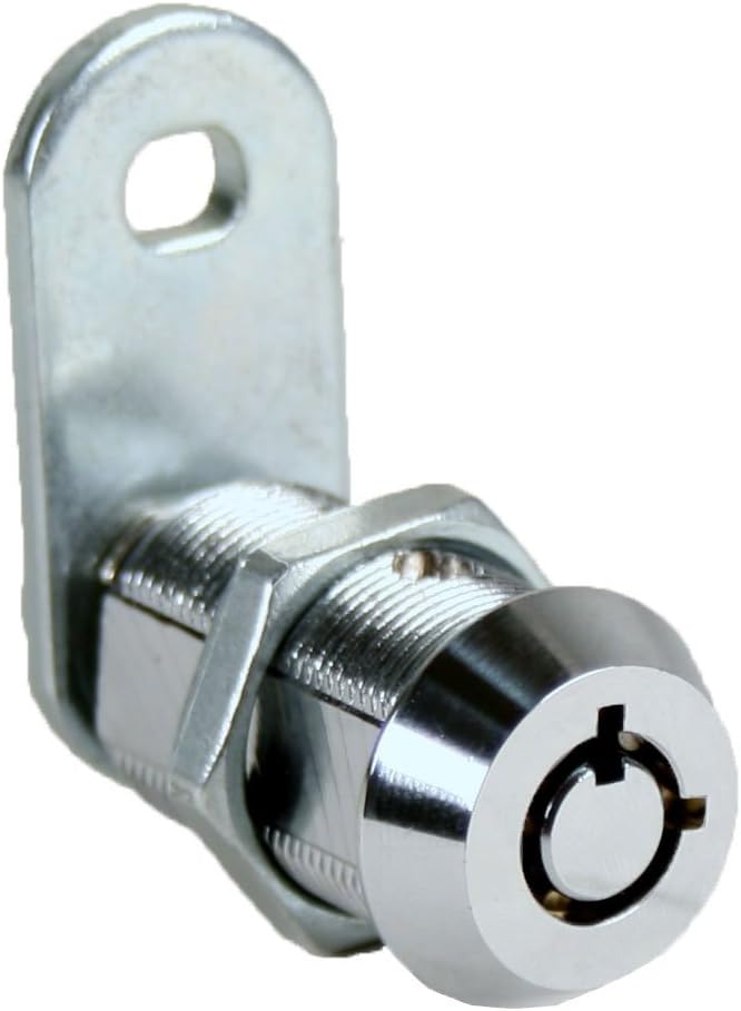 Chrome Finish Tubular Cam Lock with 1-1/8" Cylinder - Keyed Different by FJM Security