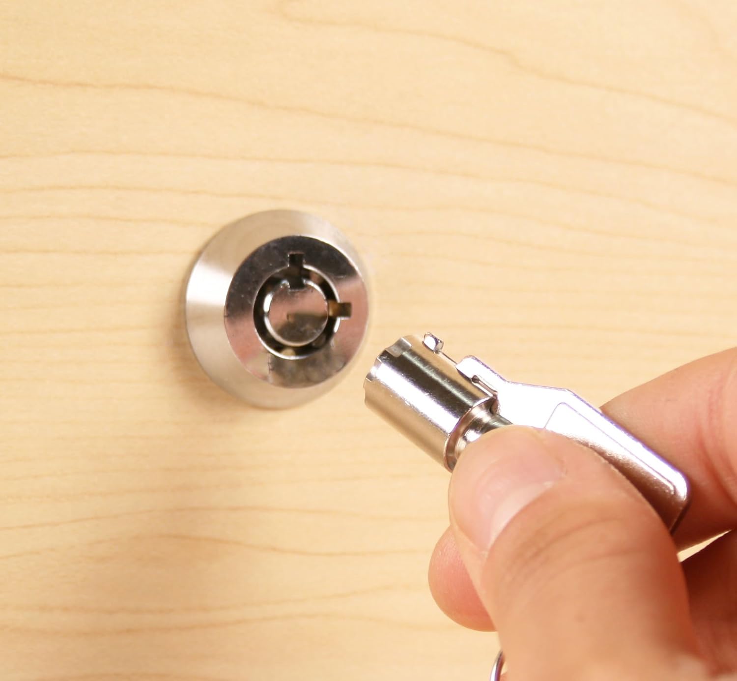 Chrome Finish Tubular Cam Lock with 1-1/8" Cylinder - Keyed Different by FJM Security