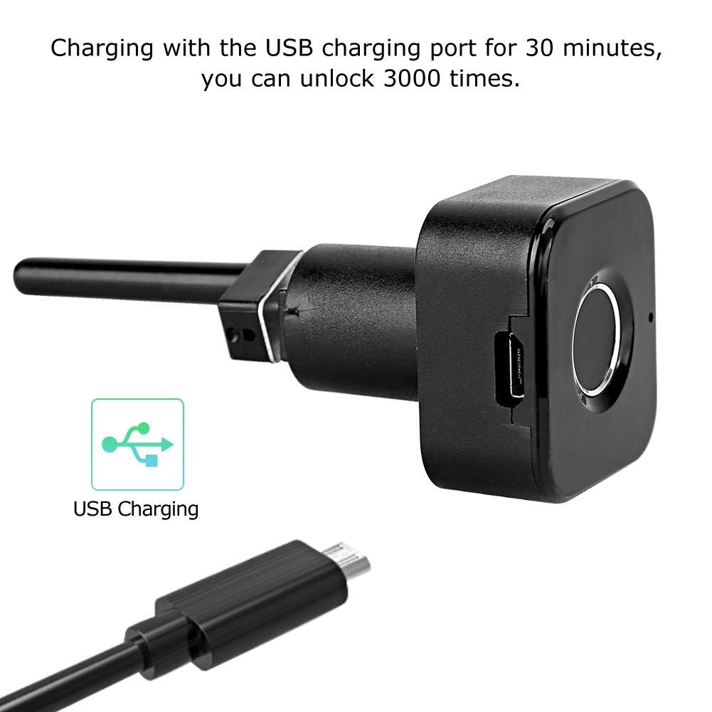 Ciglow Mini Smart Fingerprint Lock for Drawers & Cabinets - USB Rechargeable, 360° Recognition, Store 20 Fingerprints, Energy Efficient