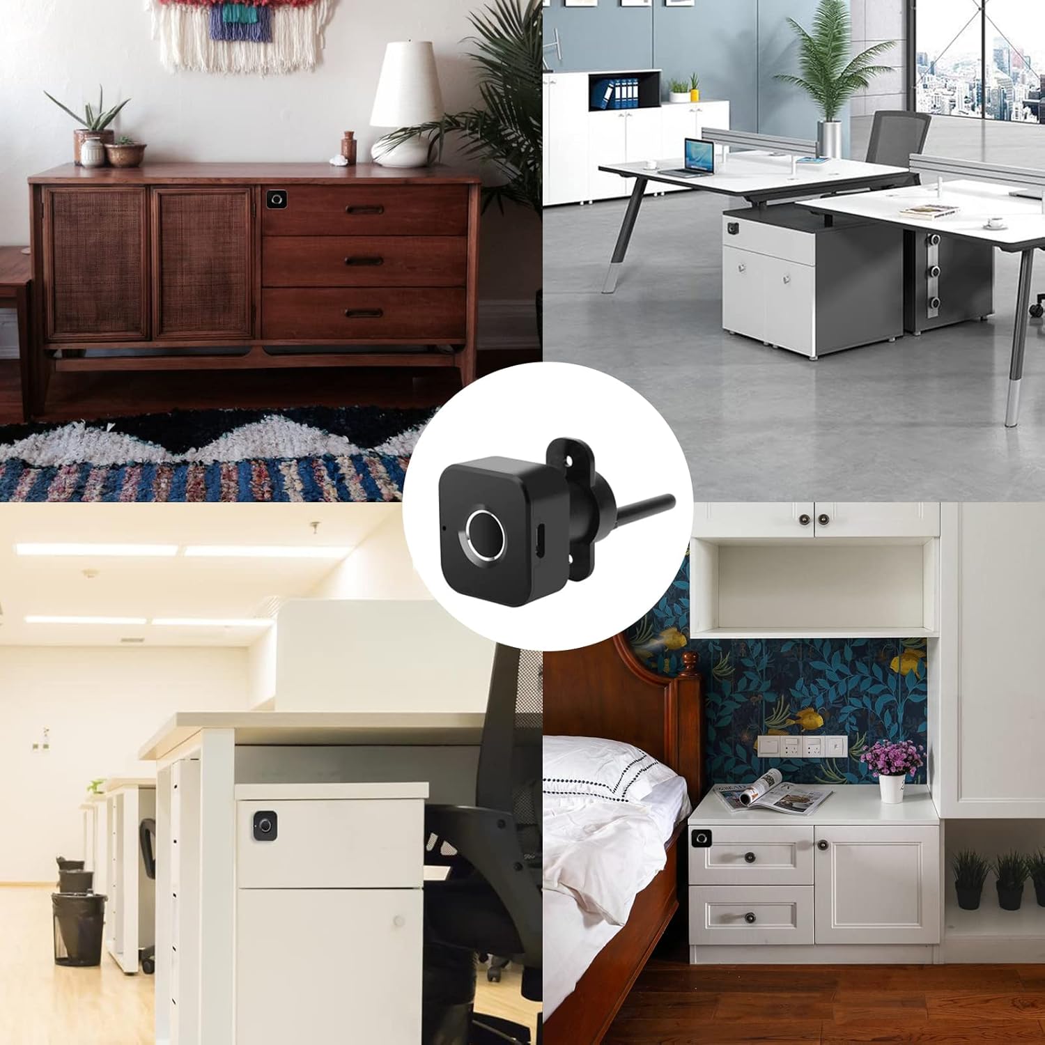 Ciglow Mini Smart Fingerprint Lock for Drawers & Cabinets - USB Rechargeable, 360° Recognition, Store 20 Fingerprints, Energy Efficient