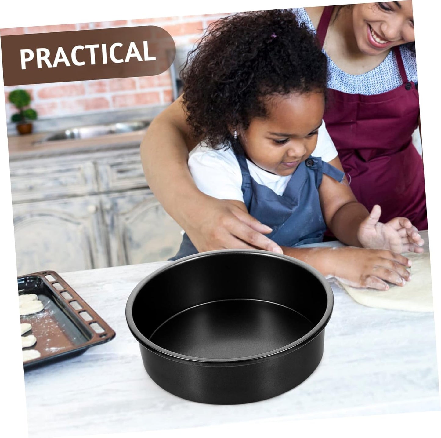 Circle Carbon Steel Cake Mold for Pizza Oven, Nonstick Bakeware Pastry Tools - Cheese Baking Pan Tart Pans Mould & Cheesecake