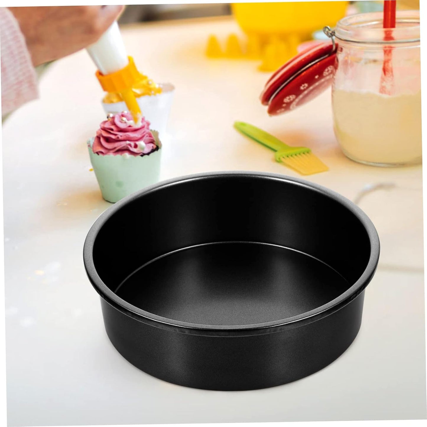 Circle Carbon Steel Cake Mold for Pizza Oven, Nonstick Bakeware Pastry Tools - Cheese Baking Pan Tart Pans Mould & Cheesecake