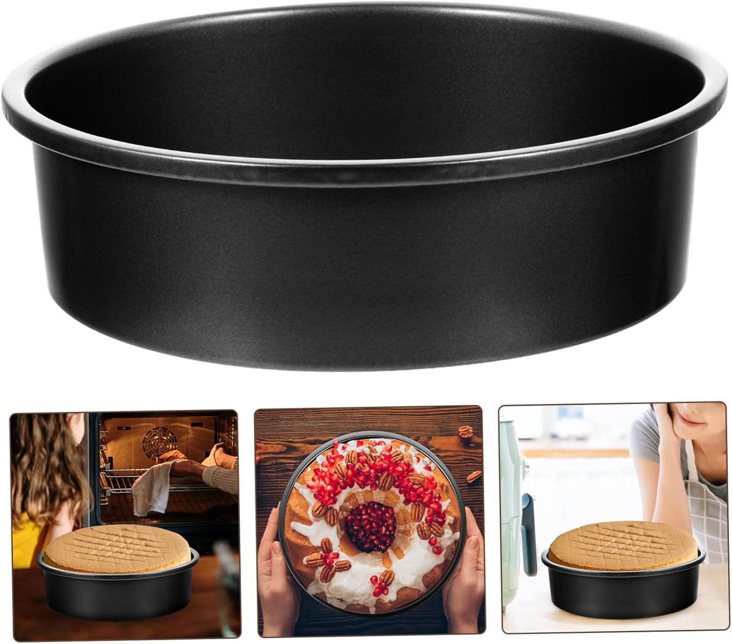 Circle Carbon Steel Cake Mold for Pizza Oven, Nonstick Bakeware Pastry Tools - Cheese Baking Pan Tart Pans Mould & Cheesecake