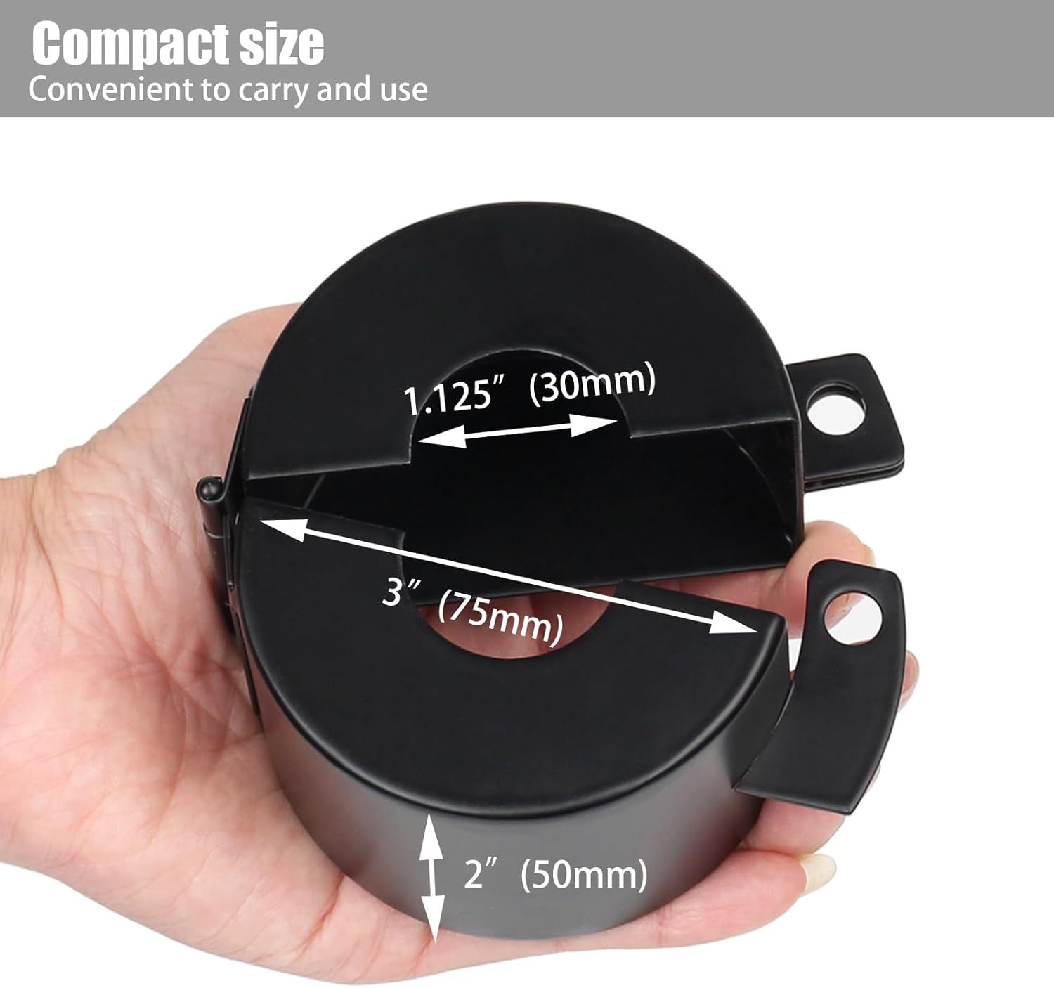 Circular Door Handle Lock Cover with Padlock - Prevents Unauthorized Entry and Turning of Door Handle - Black