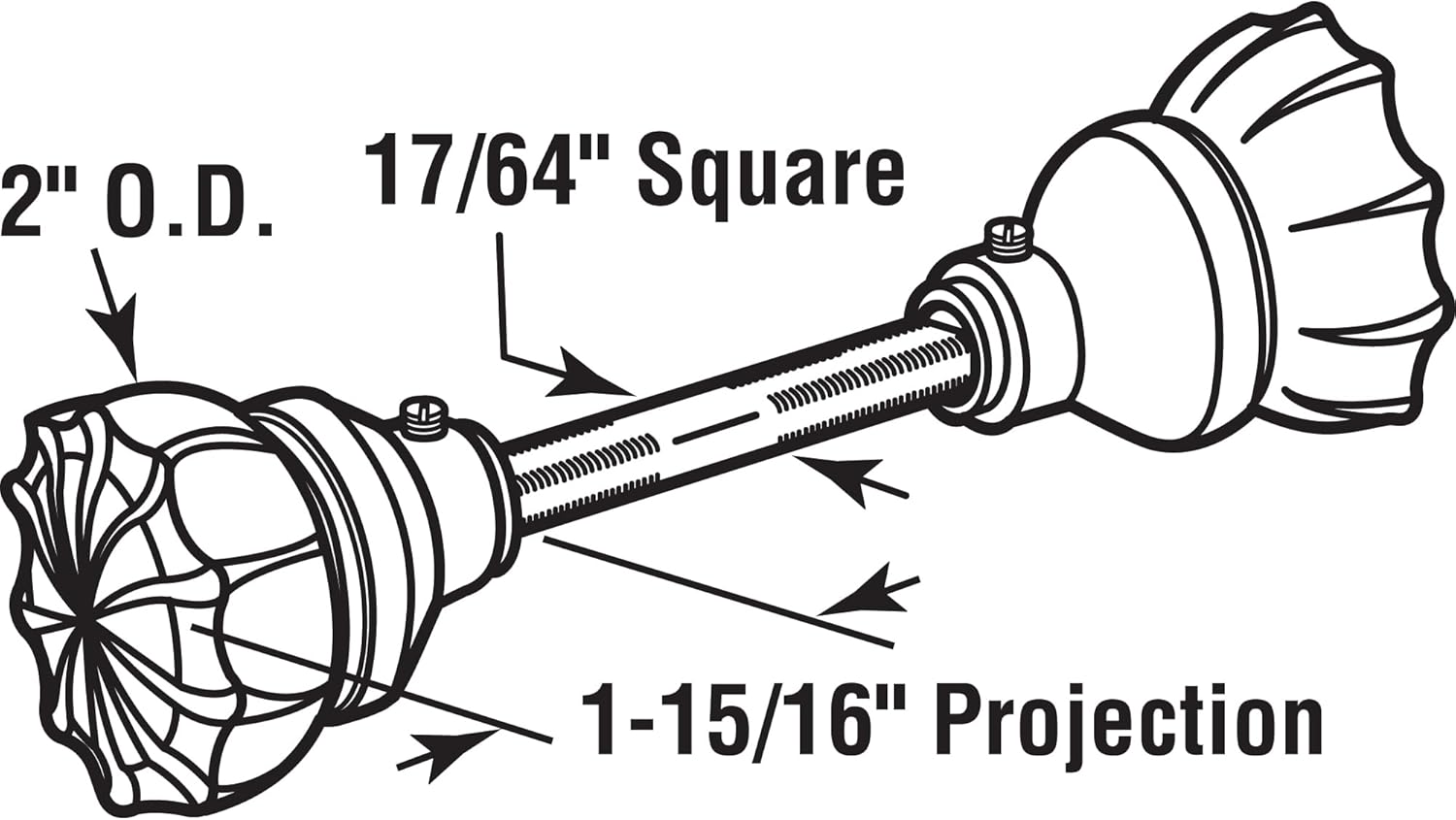 Classic Bronze Fluted Glass Door Knobs - Ideal for Antique Lock Set Replacement on Interior Doors - 2 In. Outside Diameter Knobs - Prime-Line E 28317 (1 Set)