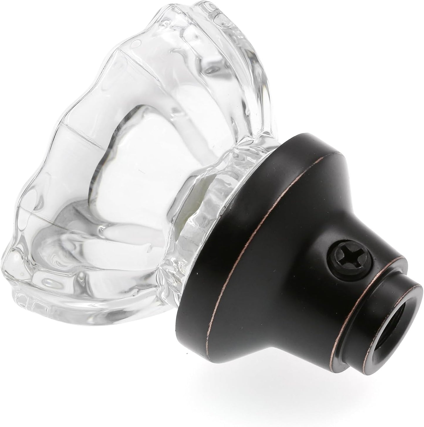 Classic Bronze Fluted Glass Door Knobs - Ideal for Antique Lock Set Replacement on Interior Doors - 2 In. Outside Diameter Knobs - Prime-Line E 28317 (1 Set)