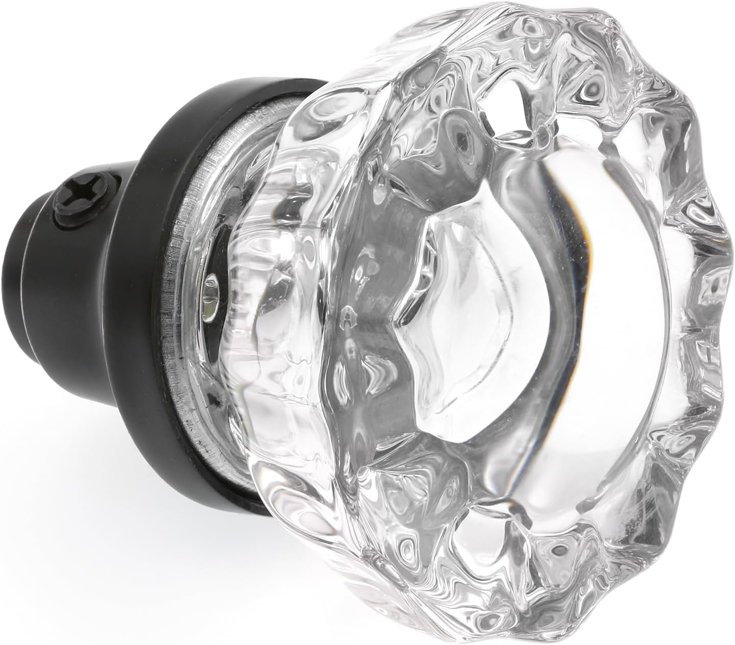 Classic Bronze Fluted Glass Door Knobs - Ideal for Antique Lock Set Replacement on Interior Doors - 2 In. Outside Diameter Knobs - Prime-Line E 28317 (1 Set)