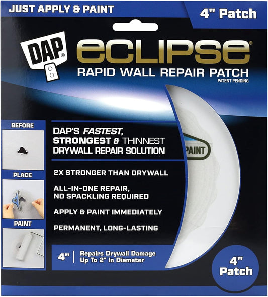 Clear and White 4 Inch DAP 7079809163 Eclipse Wall Patch Repair Kit