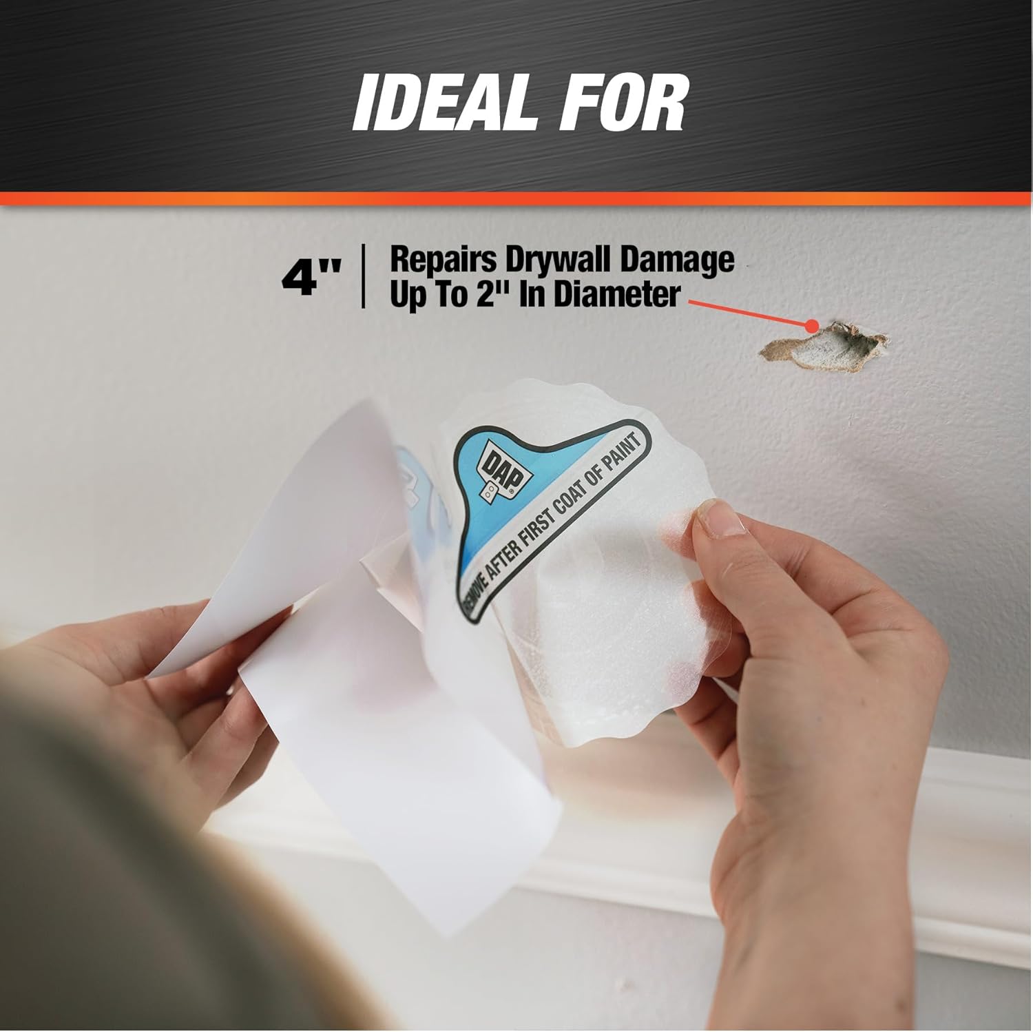 Clear and White 4 Inch DAP 7079809163 Eclipse Wall Patch Repair Kit