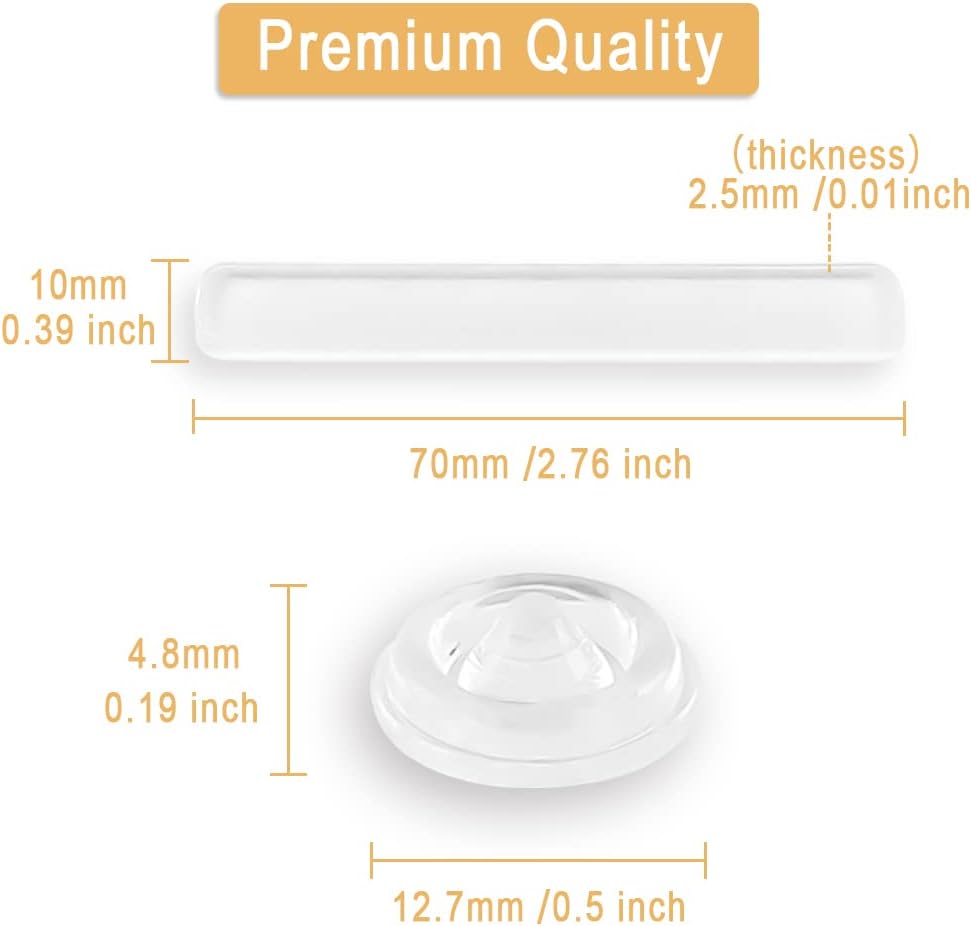 Clear Cabinet Door Bumpers Set - Soft Close Cushion Pads, Anti Slip Glass Table Top Pads, Self Adhesive Rubber Strips - Round & Rectangular Shapes, 50 PCS