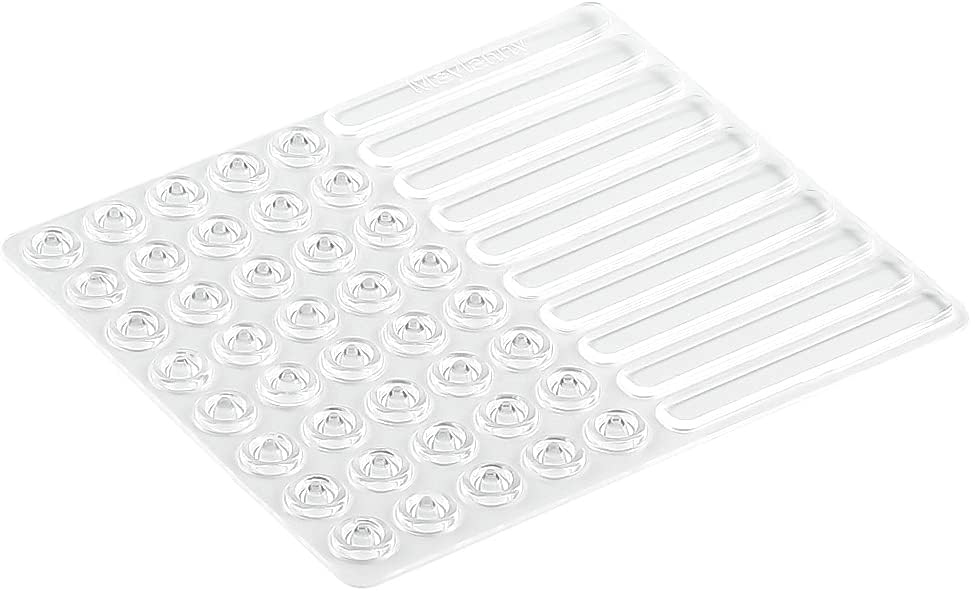 Clear Cabinet Door Bumpers Set - Soft Close Cushion Pads, Anti Slip Glass Table Top Pads, Self Adhesive Rubber Strips - Round & Rectangular Shapes, 50 PCS
