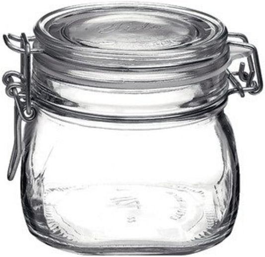 Clear Glass Storage Jars, 17.5 Ounce - Bormioli Rocco Fido