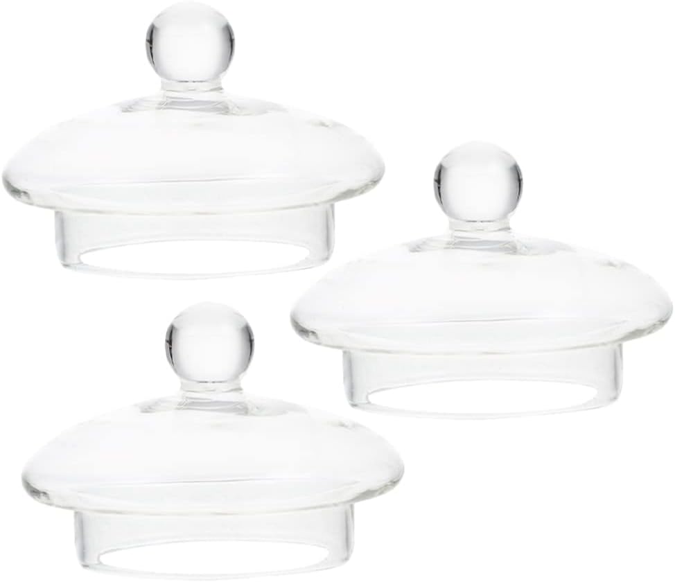 Clear Glass Teapot Lid Replacement Set - 3 Pieces 8.2cm Flower Cover for Tea Kettle - Tea Pot Accessories