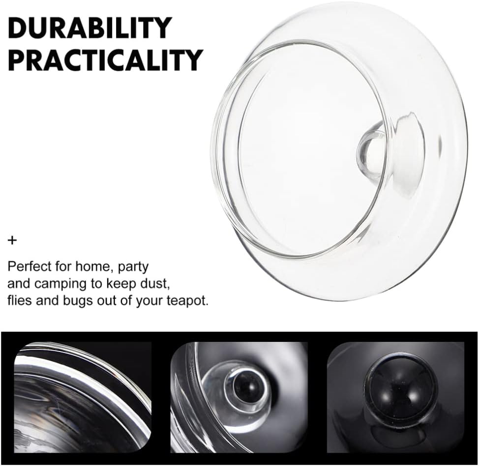 Clear Glass Teapot Lid Replacement Set - 3 Pieces 8.2cm Flower Cover for Tea Kettle - Tea Pot Accessories