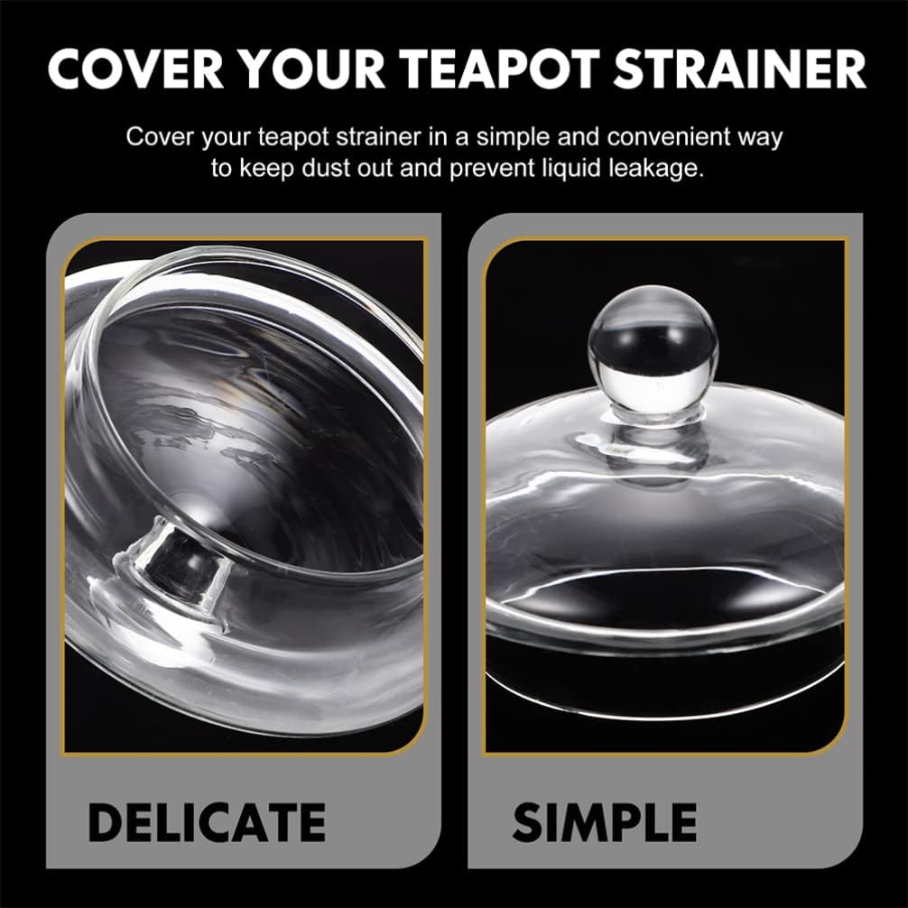 Clear Glass Teapot Lid Replacement Set - 3 Pieces 8.2cm Flower Cover for Tea Kettle - Tea Pot Accessories