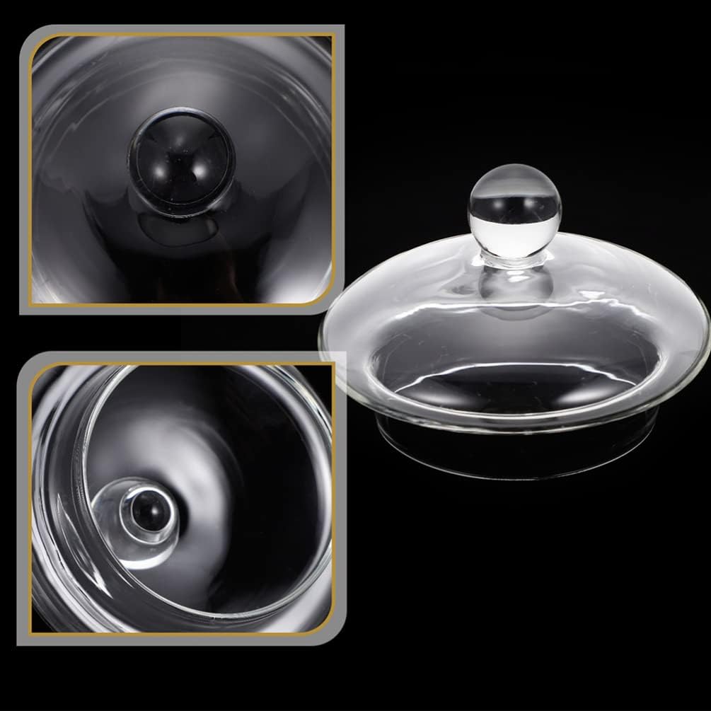 Clear Glass Teapot Lid Replacement Set - 3 Pieces 8.2cm Flower Cover for Tea Kettle - Tea Pot Accessories