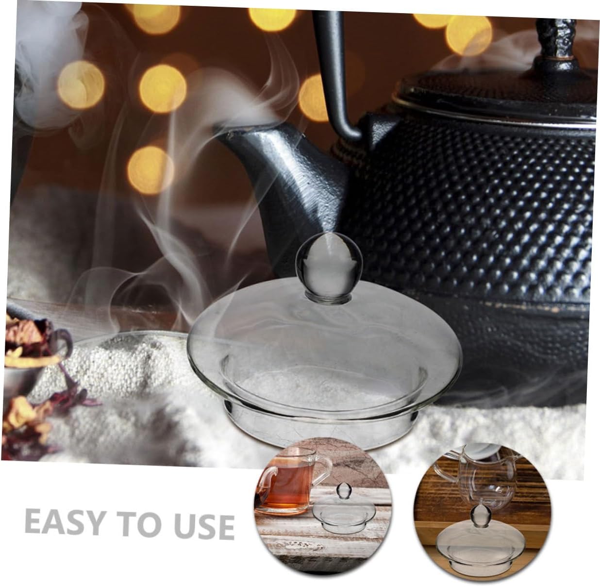 Clear Glass Teapot Replacement Lid with Strainer Cover - 1000ml Teapot Accessories for Home Kitchen
