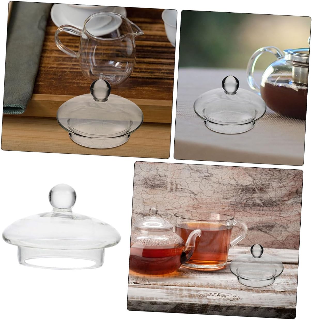 Clear Glass Teapot Replacement Lid with Strainer Cover - 1000ml Teapot Accessories for Home Kitchen