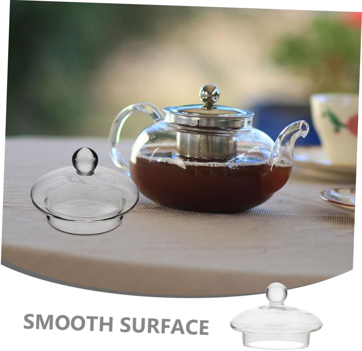 Clear Glass Teapot Replacement Lid with Strainer Cover - 1000ml Teapot Accessories for Home Kitchen