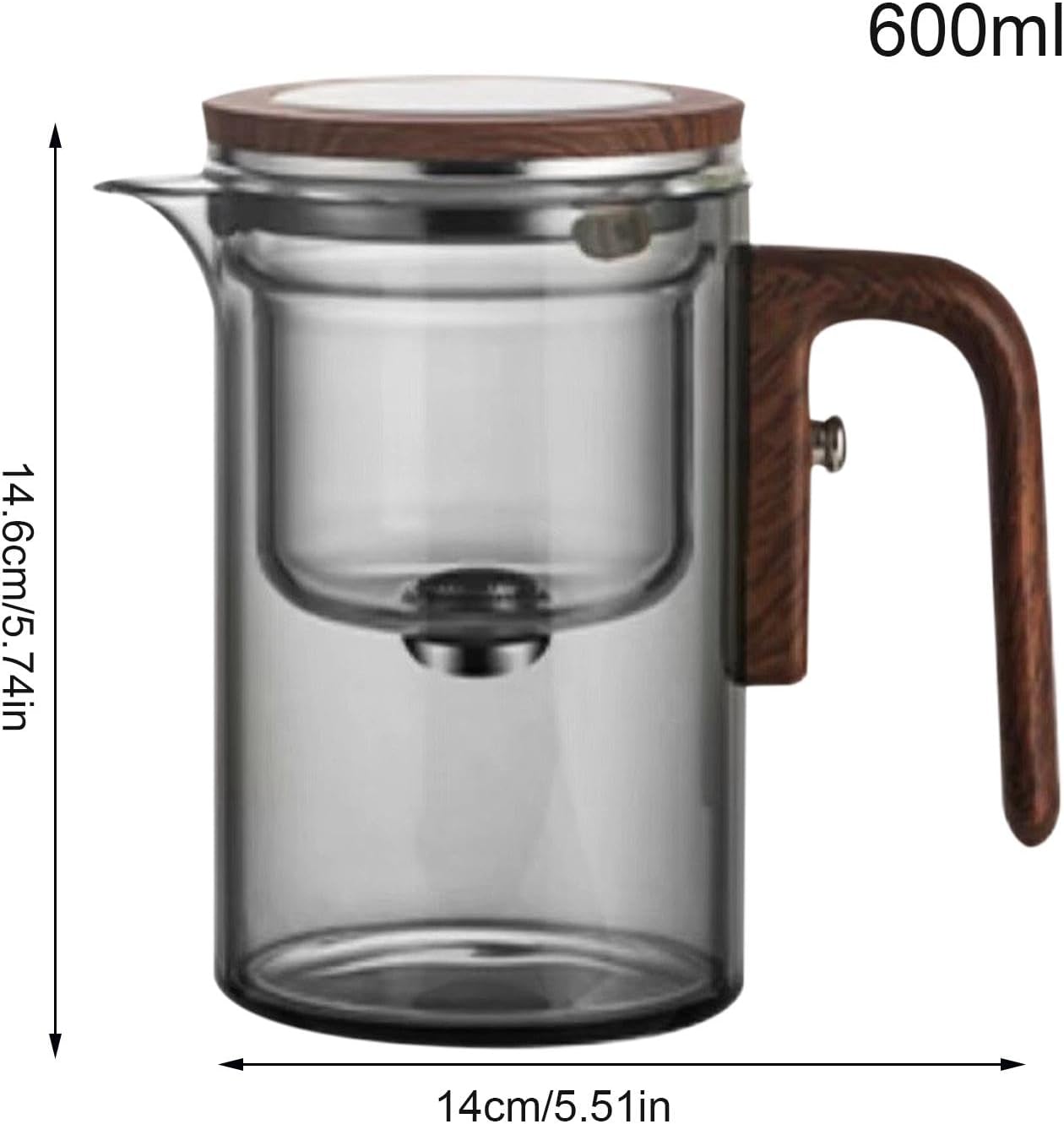 Clear Glass Teapot with Infuser - 600ml Tea Kettle for Loose Leaf Tea Brewing in Home, Restaurant, Tea Room