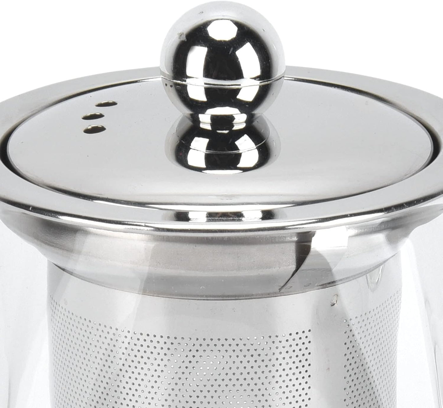 Clear Glass Teapot with Removable Stainless Steel Infuser for Loose Tea - 750ml/25.4oz - Ideal for Home or Office