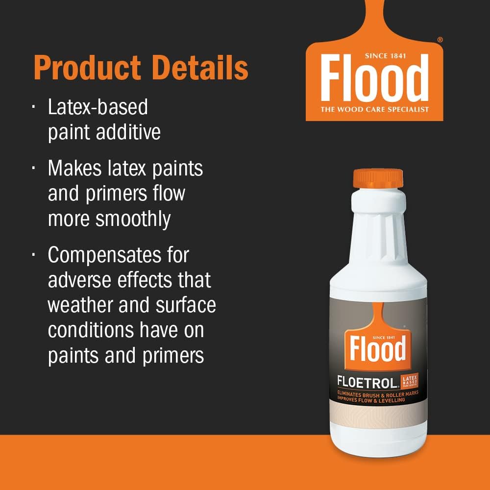 Clear Latex Paint Additive - Flood Floetrol 1 Quart - Enhances Flow and Finish
