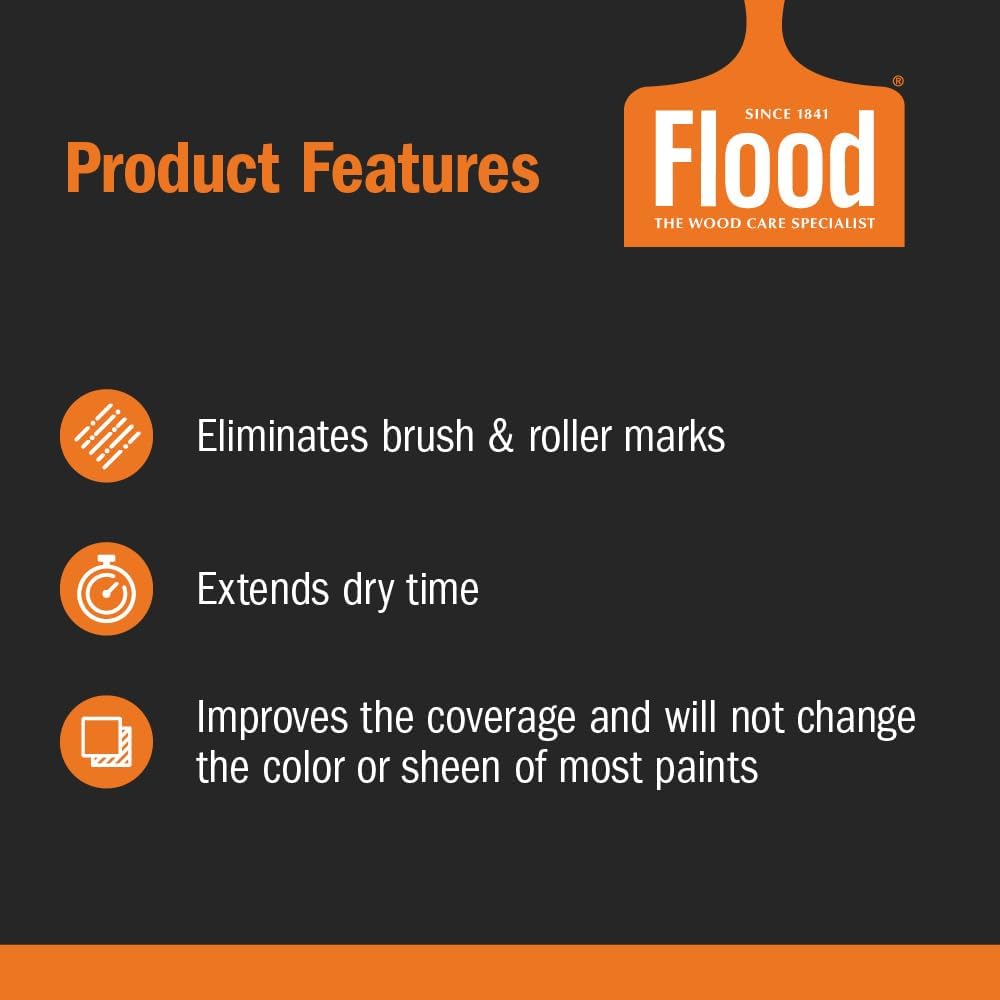 Clear Latex Paint Additive - Flood Floetrol 1 Quart - Enhances Flow and Finish