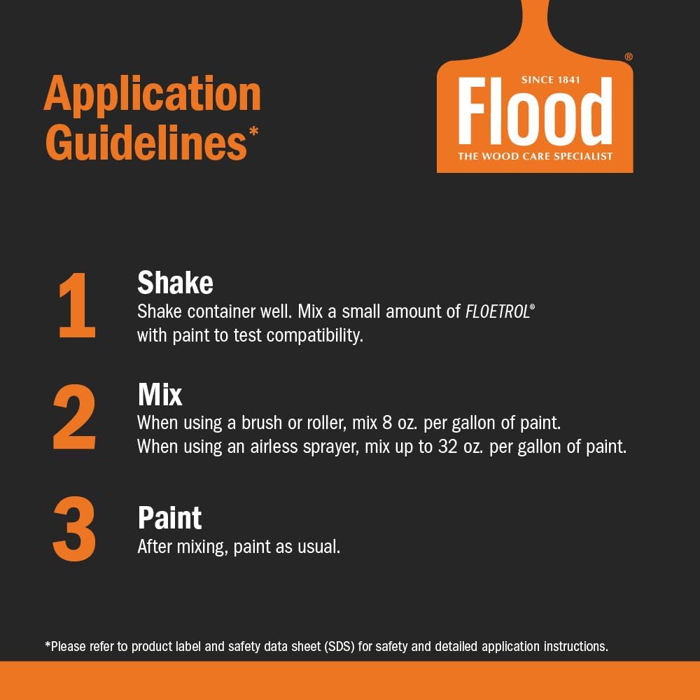 Clear Latex Paint Additive - Flood Floetrol 1 Quart - Enhances Flow and Finish