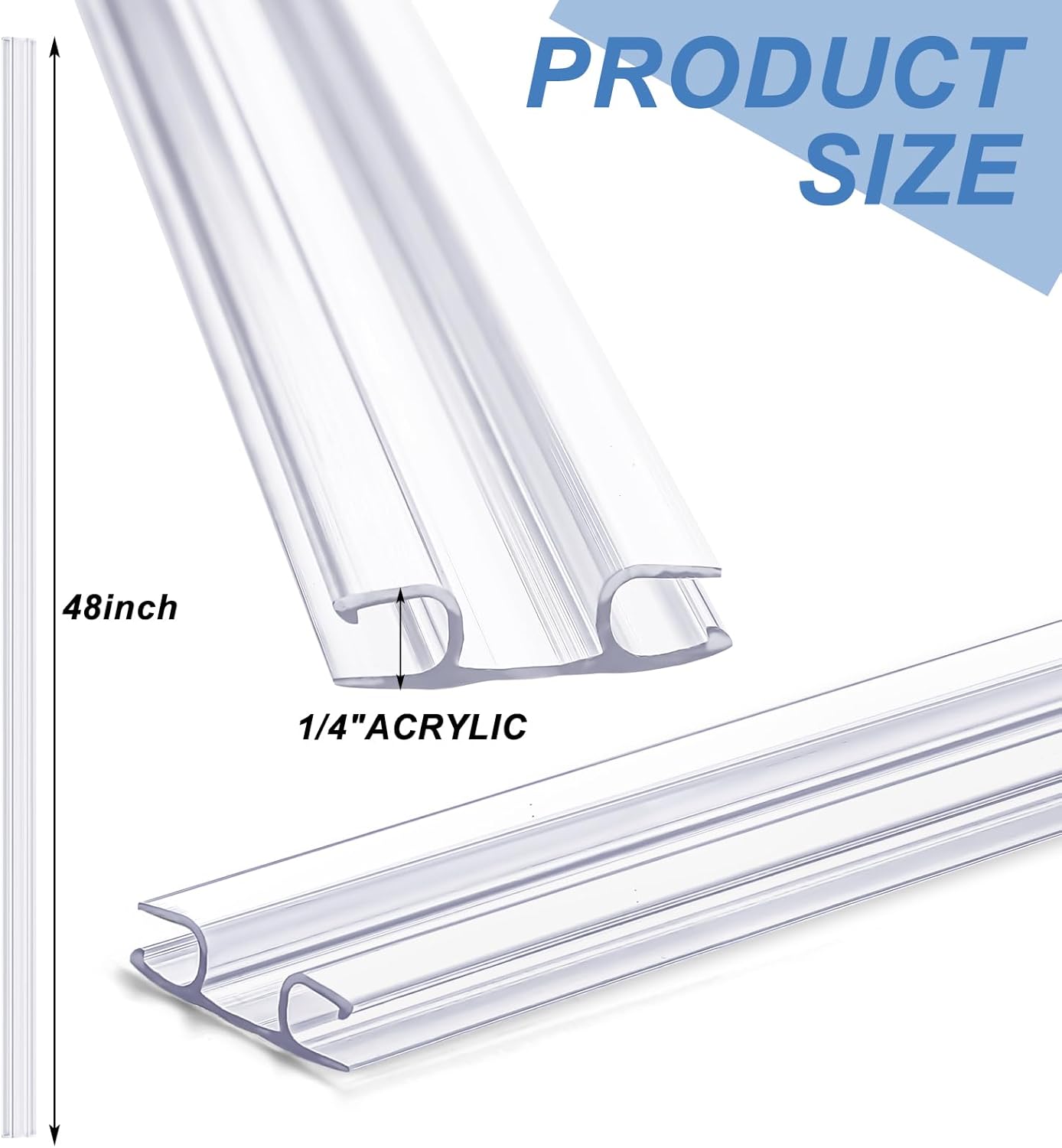 Clear PVC Living Hinge for Golf Cart Windshield & Drum Shield - Cuttable 48 Inch Maasechs 1 Pack