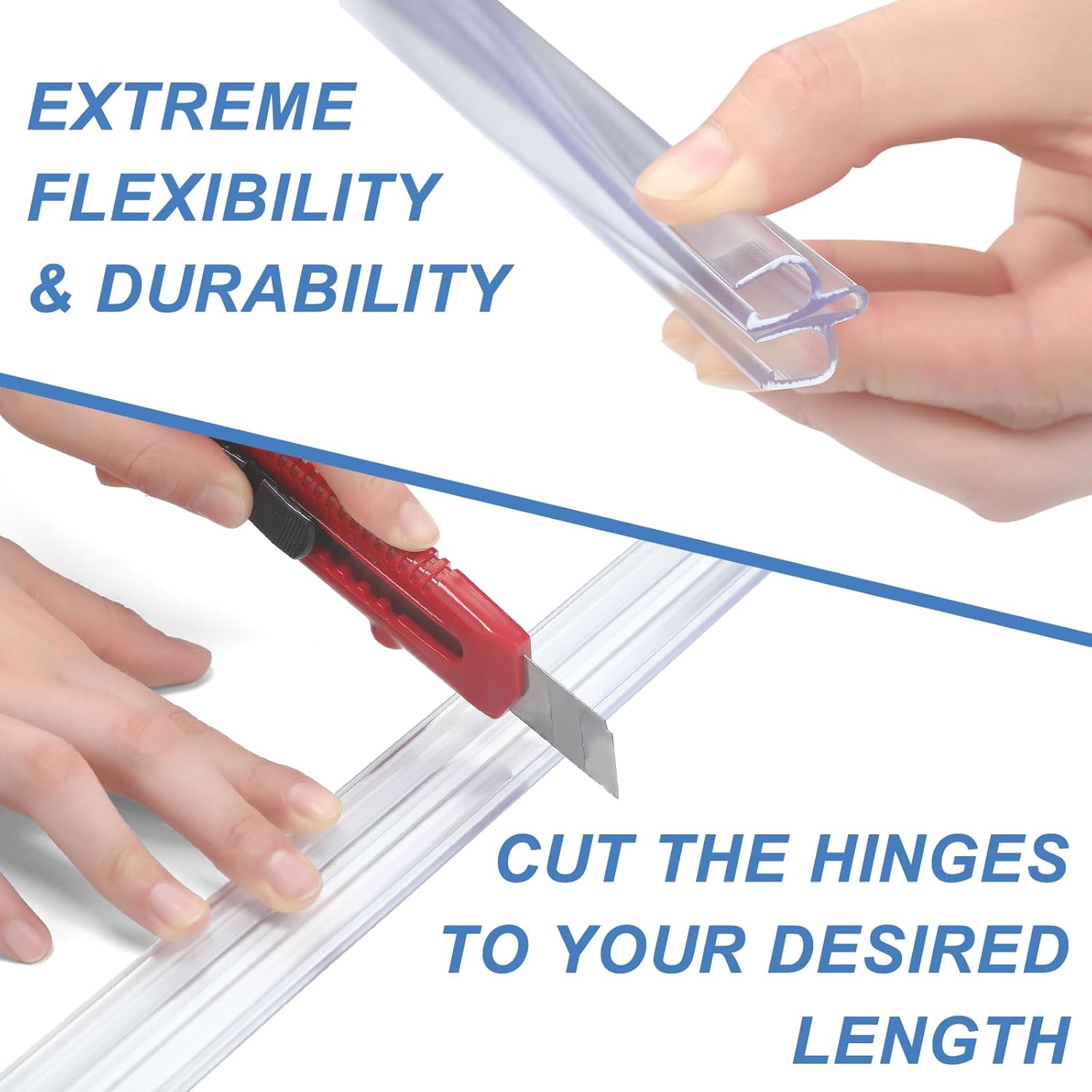 Clear PVC Living Hinge for Golf Cart Windshield & Drum Shield - Cuttable 48 Inch Maasechs 1 Pack