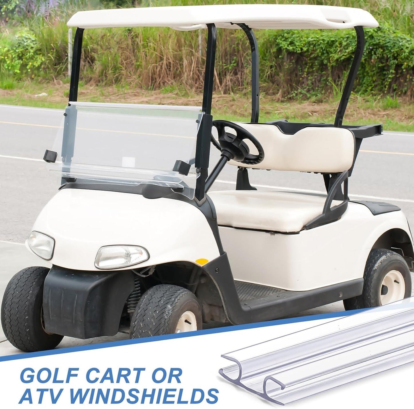Clear PVC Living Hinge for Golf Cart Windshield & Drum Shield - Cuttable 48 Inch Maasechs 1 Pack