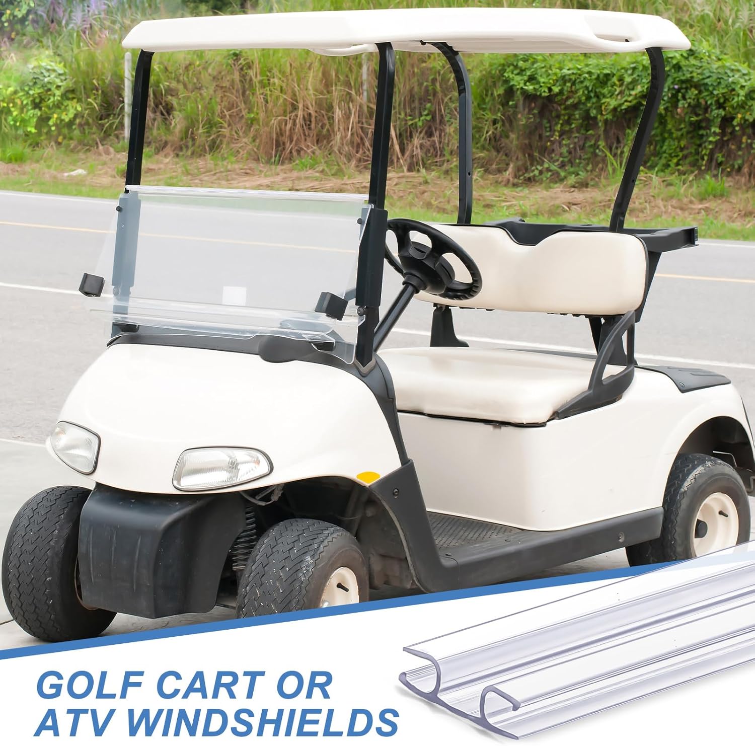 Clear PVC Living Hinge for Golf Cart Windshield & Drum Shield - Cuttable 48 Inch Maasechs 1 Pack