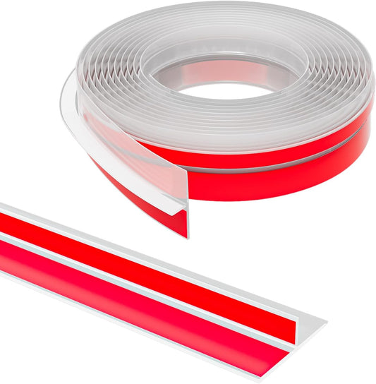 Clear Silicone Door Draft Stopper Seal Strip - 1.37" x 20ft Weather Stripping for Doors & Windows - T-Shaped Shower Door Sweep