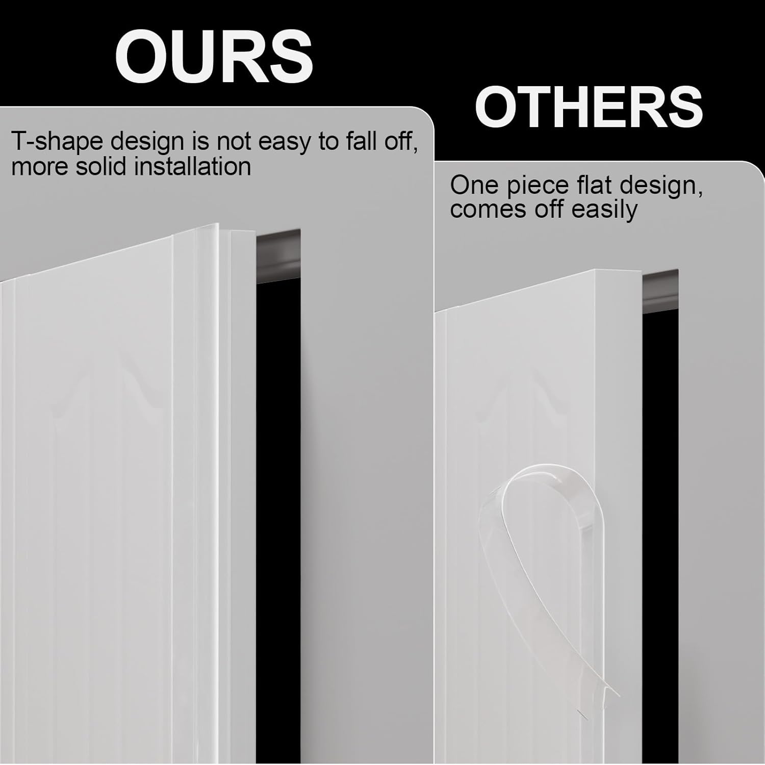 Clear Silicone Door Draft Stopper Seal Strip - 1.37" x 20ft Weather Stripping for Doors & Windows - T-Shaped Shower Door Sweep