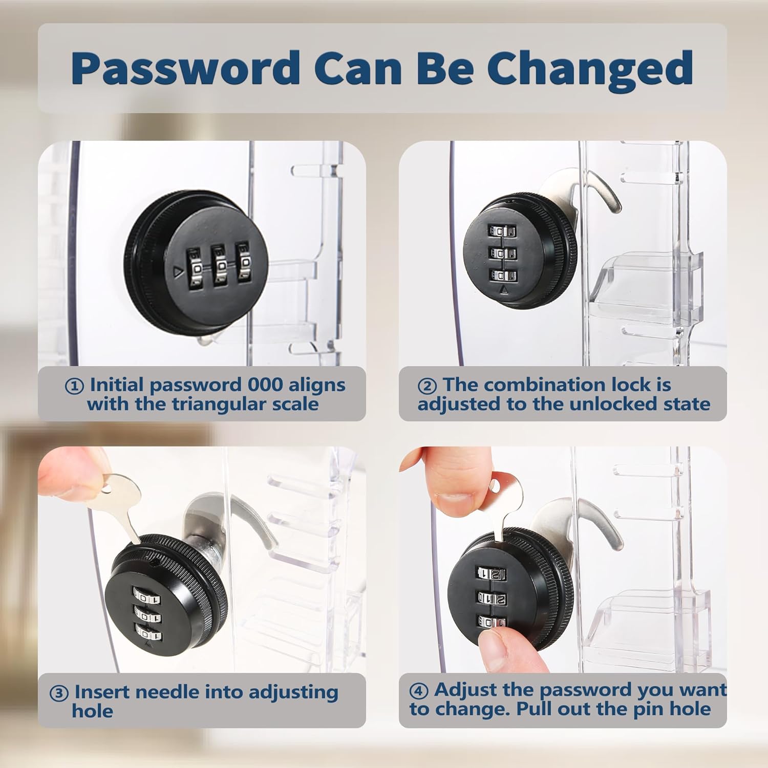 Clear Thermostat Lock Box with Combination Lock - Fits Thermostats 5"H x 6" W or Smaller - Wall-Mounted AC Cover Guard