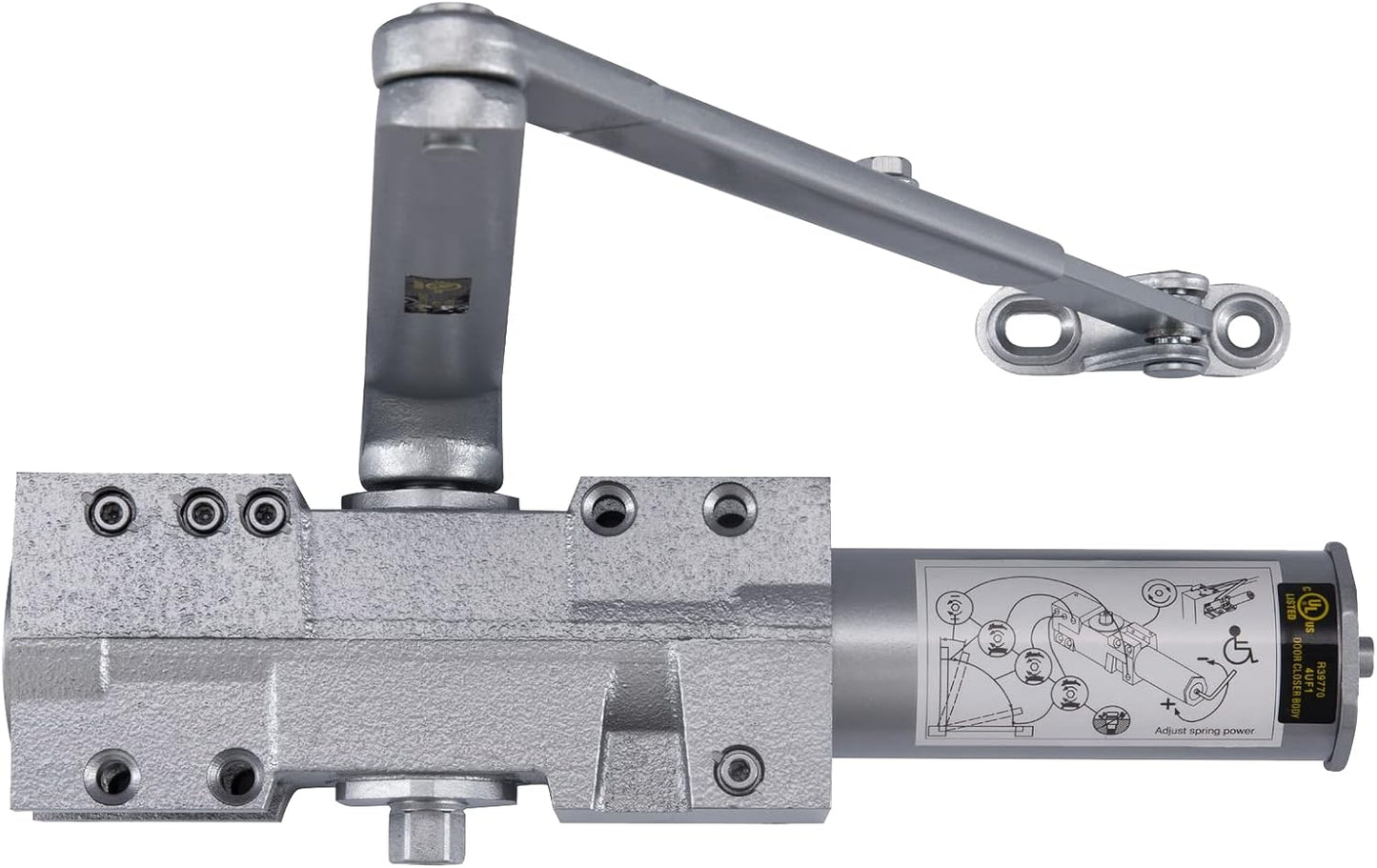 CLG HARDWARE DC9016 Extra Heavy Duty Commercial Door Closer - Size 1-6, Aluminum Surface-Mounted Auto Closer for Heavy Traffic Areas - WildKart