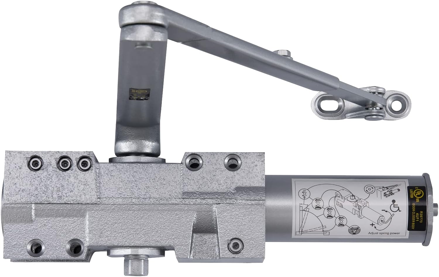 CLG HARDWARE DC9016 Extra Heavy Duty Commercial Door Closer - Size 1-6, Aluminum Surface-Mounted Auto Closer for Heavy Traffic Areas - WildKart