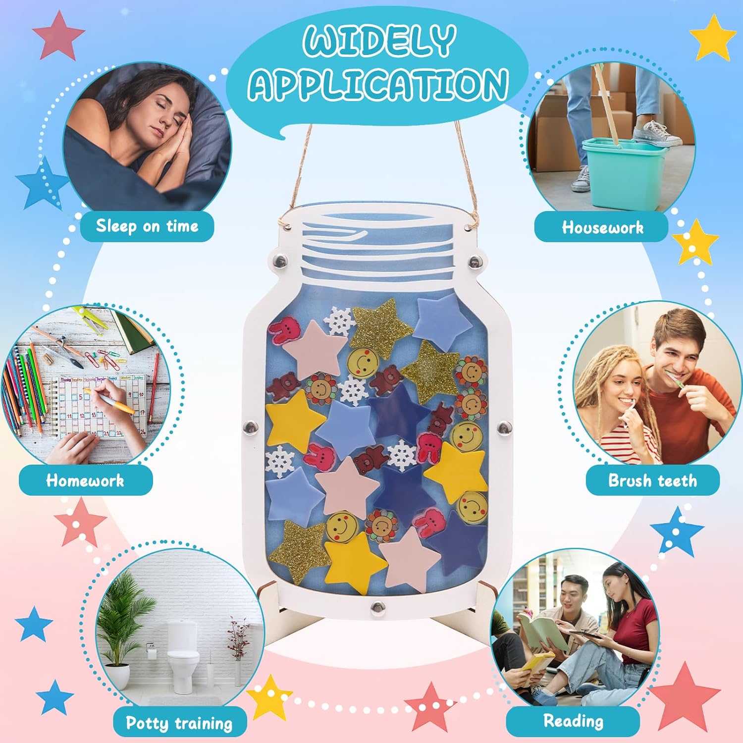 COITEK Magnetic Reward Star Incentive Jar for Classroom Management and Behavior Chart