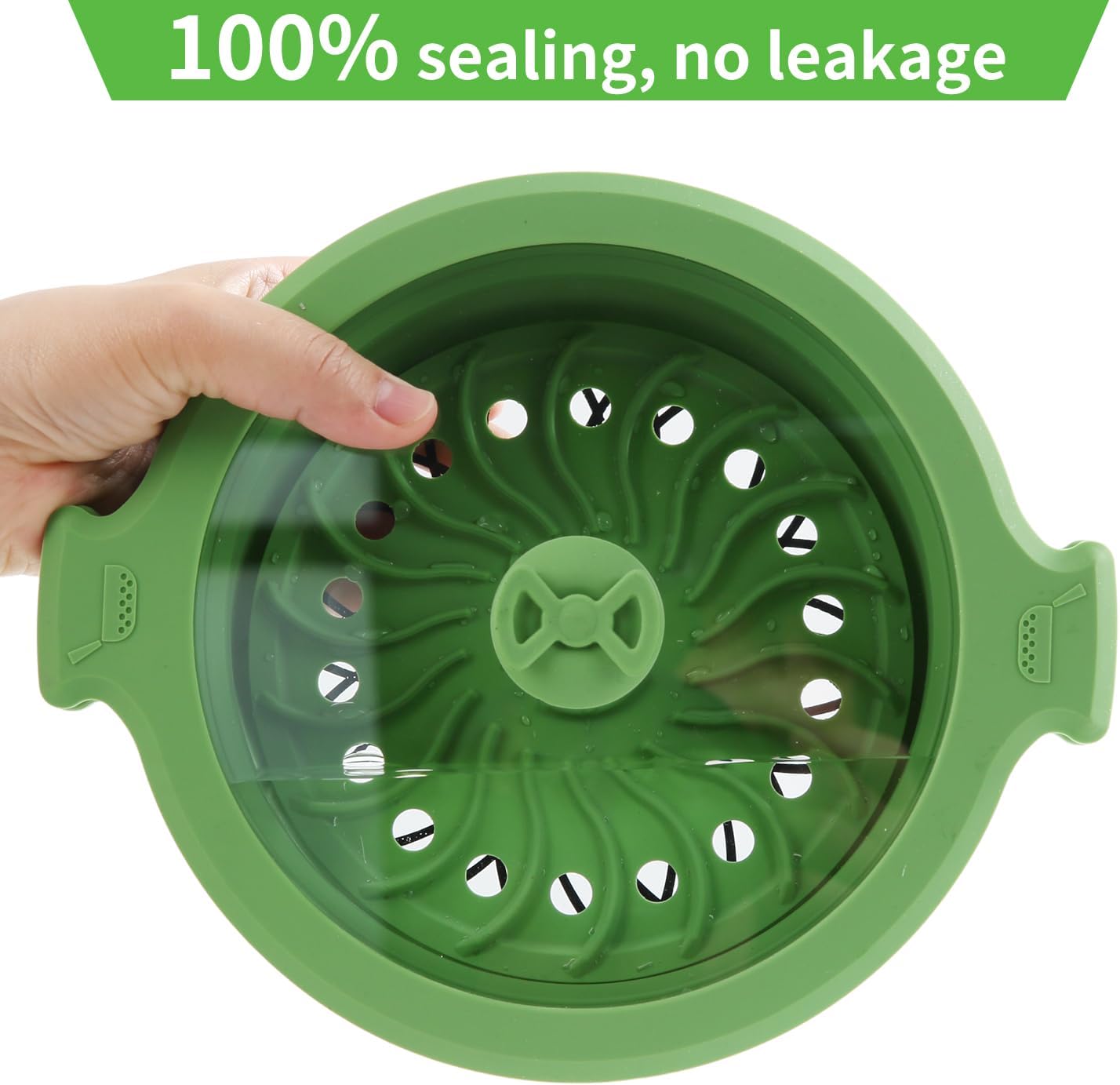 Collapsible Silicone Cooker Steamer Set with Lids - 0.8L and 1.4L Glass Food Storage Container Bowls - BPA Free