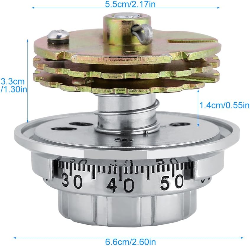 Combination Coded Cutaway Cabinet Lock with Metal Locks for Jewelry, Safe Box, and Documents