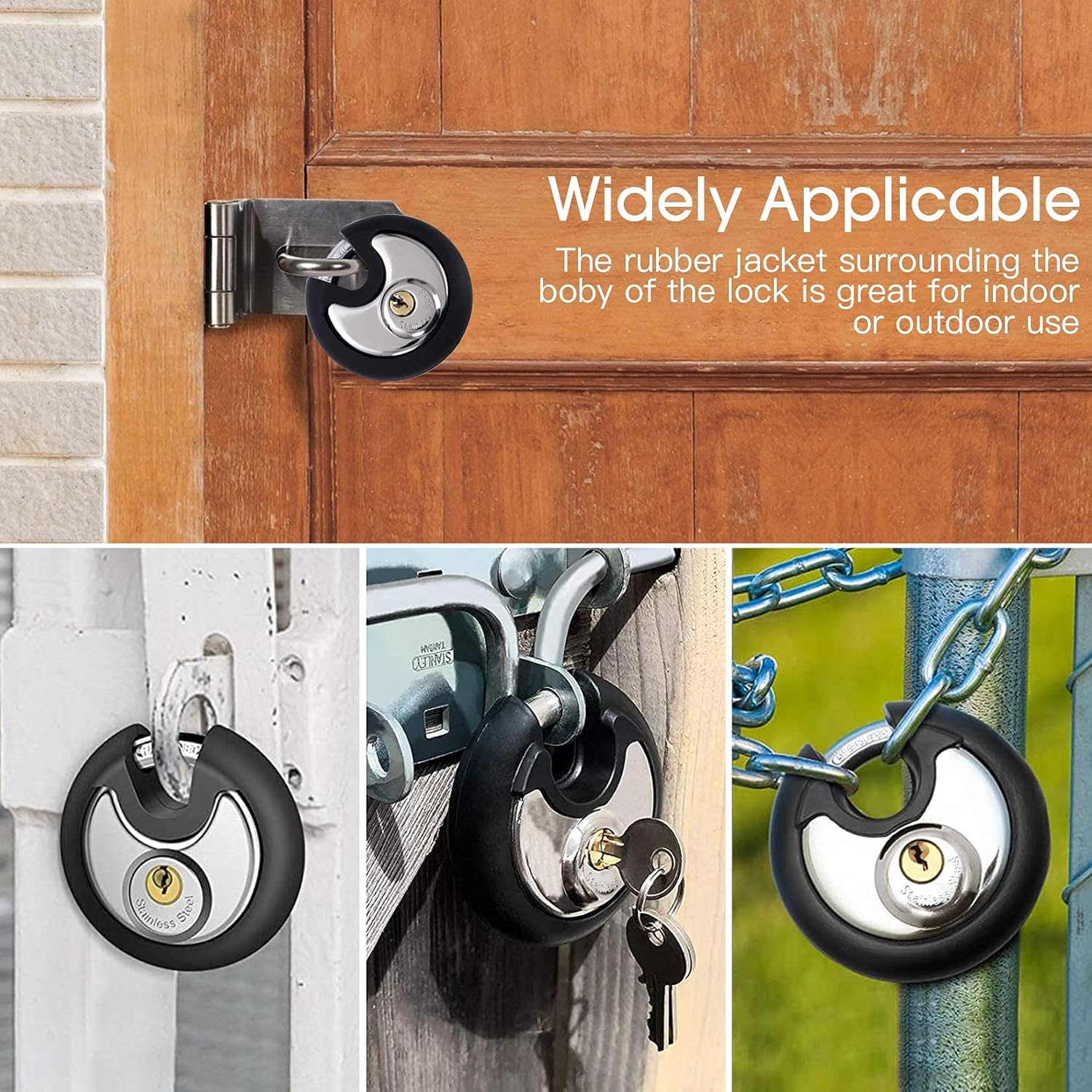 Combination Disc Padlock with Hardened Steel Shackle for Storage Unit, Trailers, Shed, Fence - DAYGOS Keys Discus Padlock