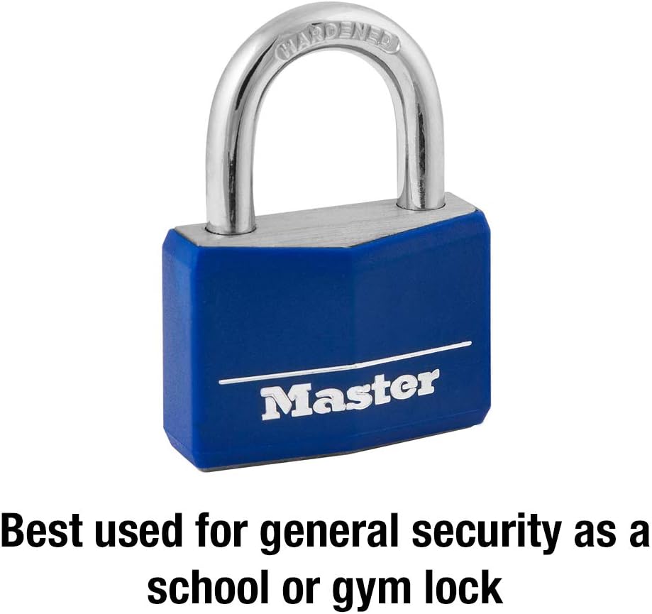 Combination Padlock Set and Keyed Padlock Bundle - Master Lock 653D & 142DCM, 1 Pack, Various Colors