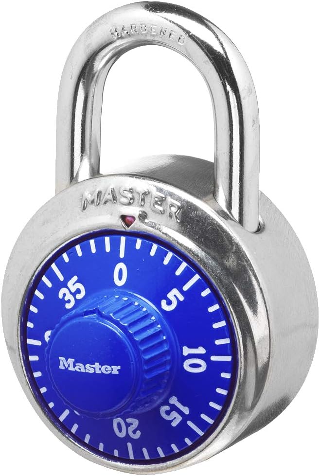 Combination Padlock Set for Gym and School Lockers, Master Lock 1506D & 1530DCM, Blue Color, 2 Pack