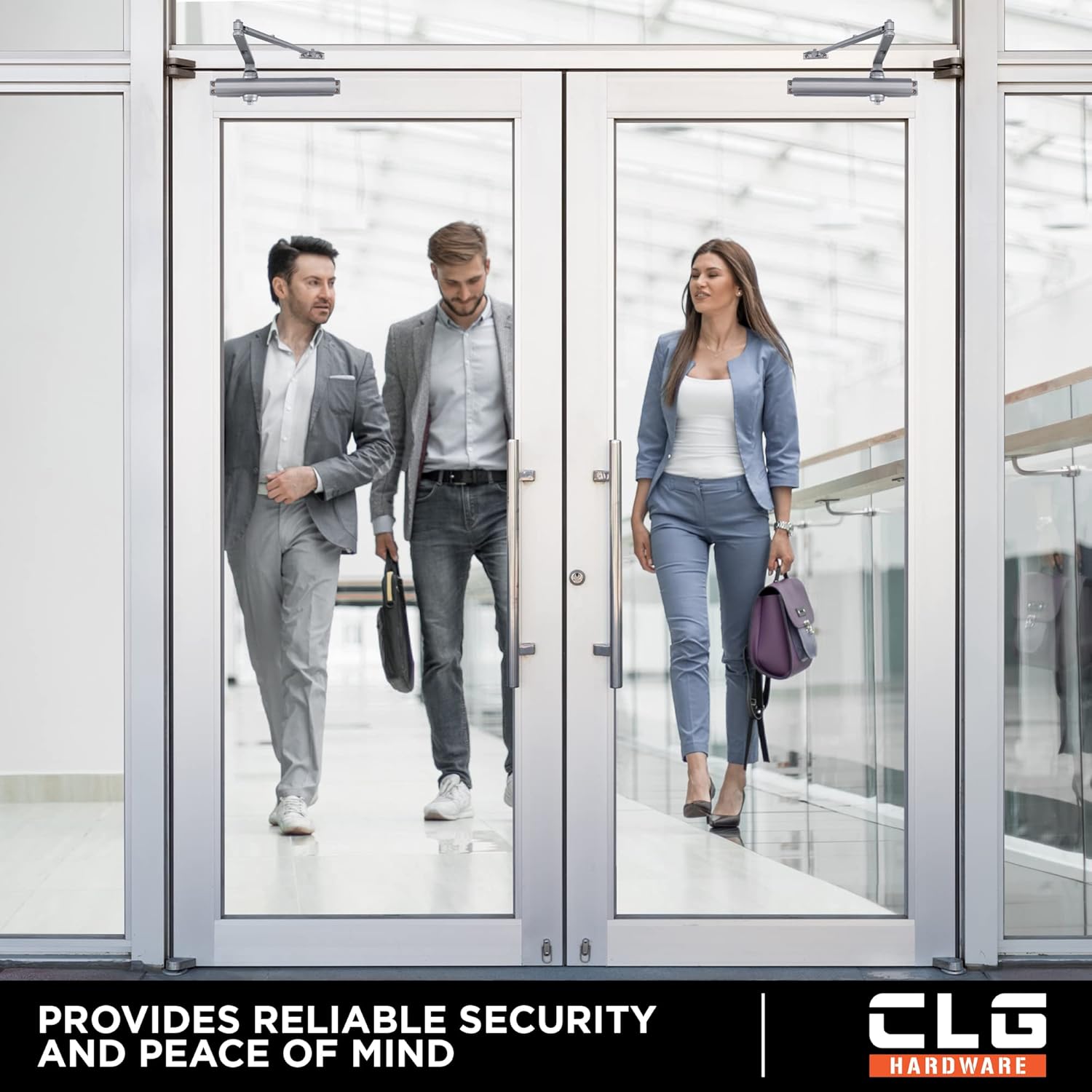 Commercial Door Closer DC8016 - Heavy Duty Grade 1 Slim Line Surface Mount - Adjustable Size 1-6 - ADA & UL 3 Hour Fire Rated - For Entrances & Aluminum Storefronts