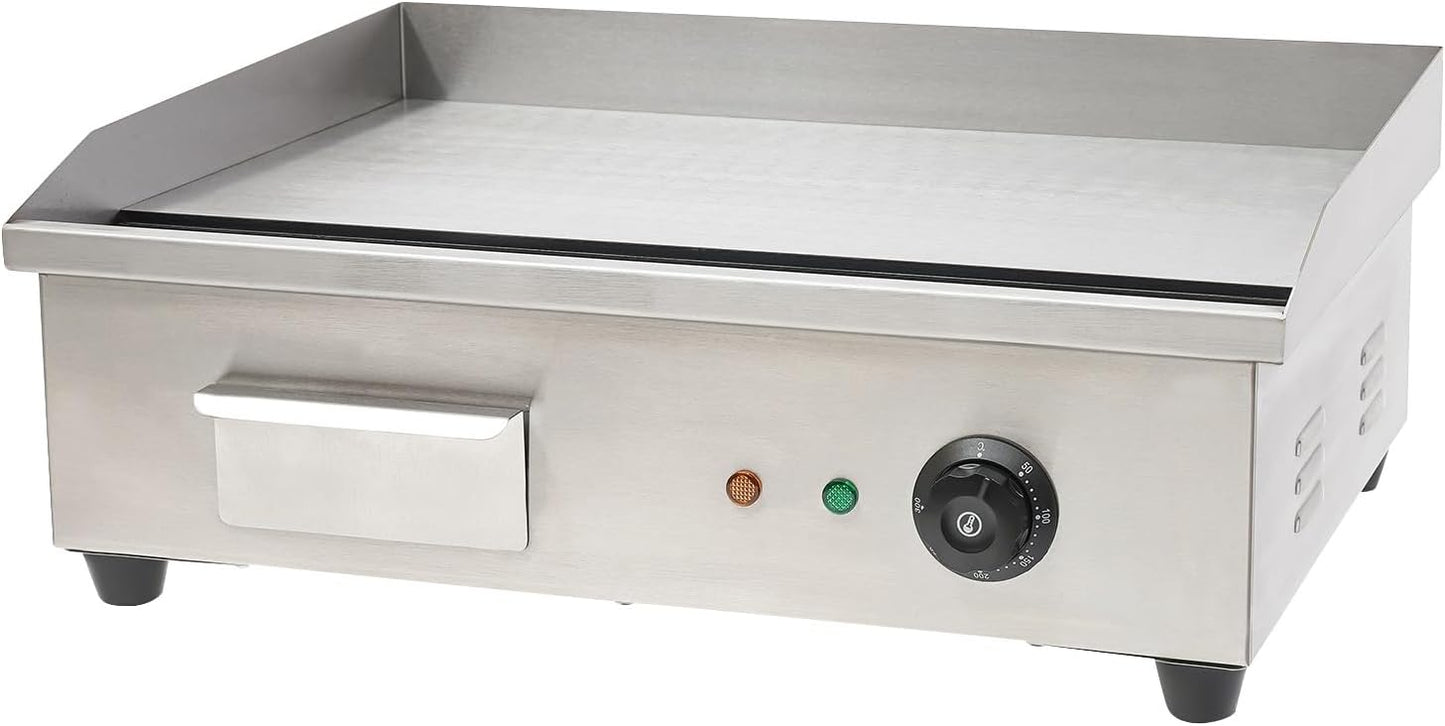 Commercial Electric Griddle Grill 110V 3000W - Non-Stick Teppanyaki Flat Top Grill with Thermostatic Control