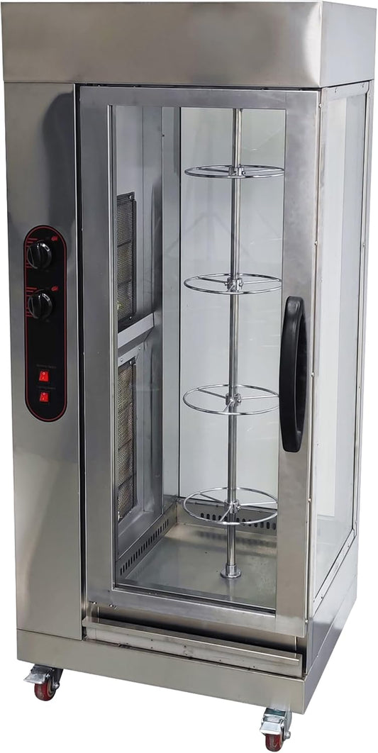 Commercial Gas Convection Toaster Oven with Automatic Rotary Grill & Air Fryer - 4 Layer Stainless Steel