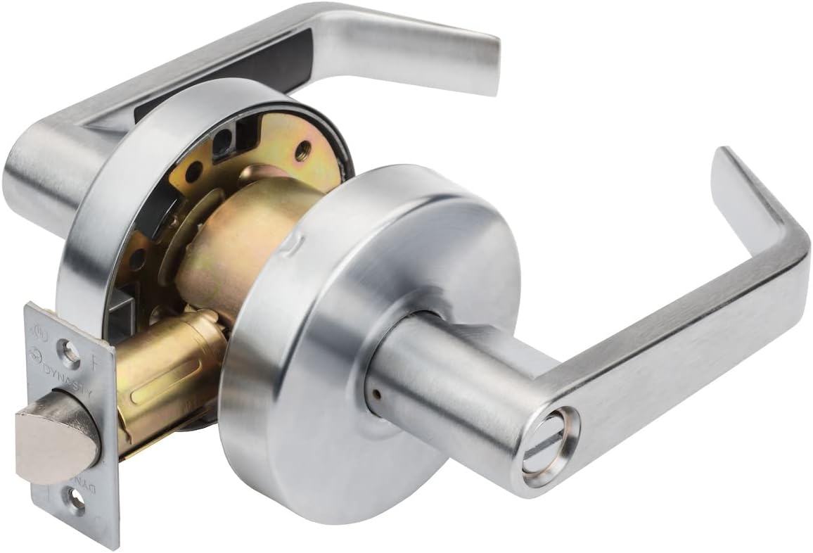 Commercial Grade 2 Privacy Lever Door Lock with ADA Compliance in Satin Chrome Finish by Dynasty Hardware - WildKart