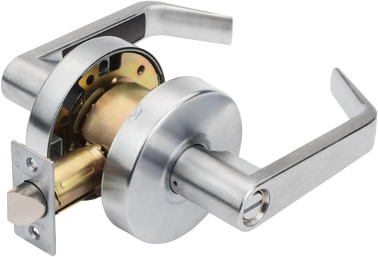 Commercial Grade 2 Privacy Lever Door Lock with ADA Compliance in Satin Chrome Finish by Dynasty Hardware - WildKart