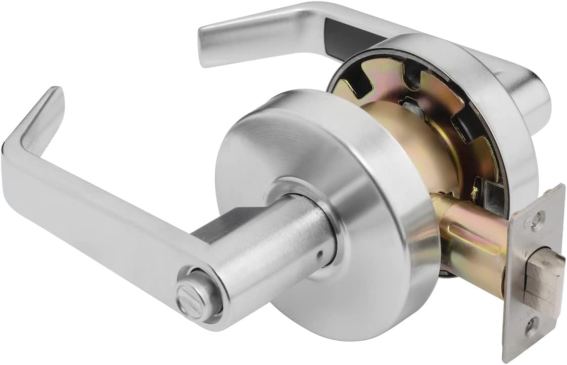 Commercial Grade 2 Privacy Lever Door Lock with ADA Compliance in Satin Chrome Finish by Dynasty Hardware - WildKart