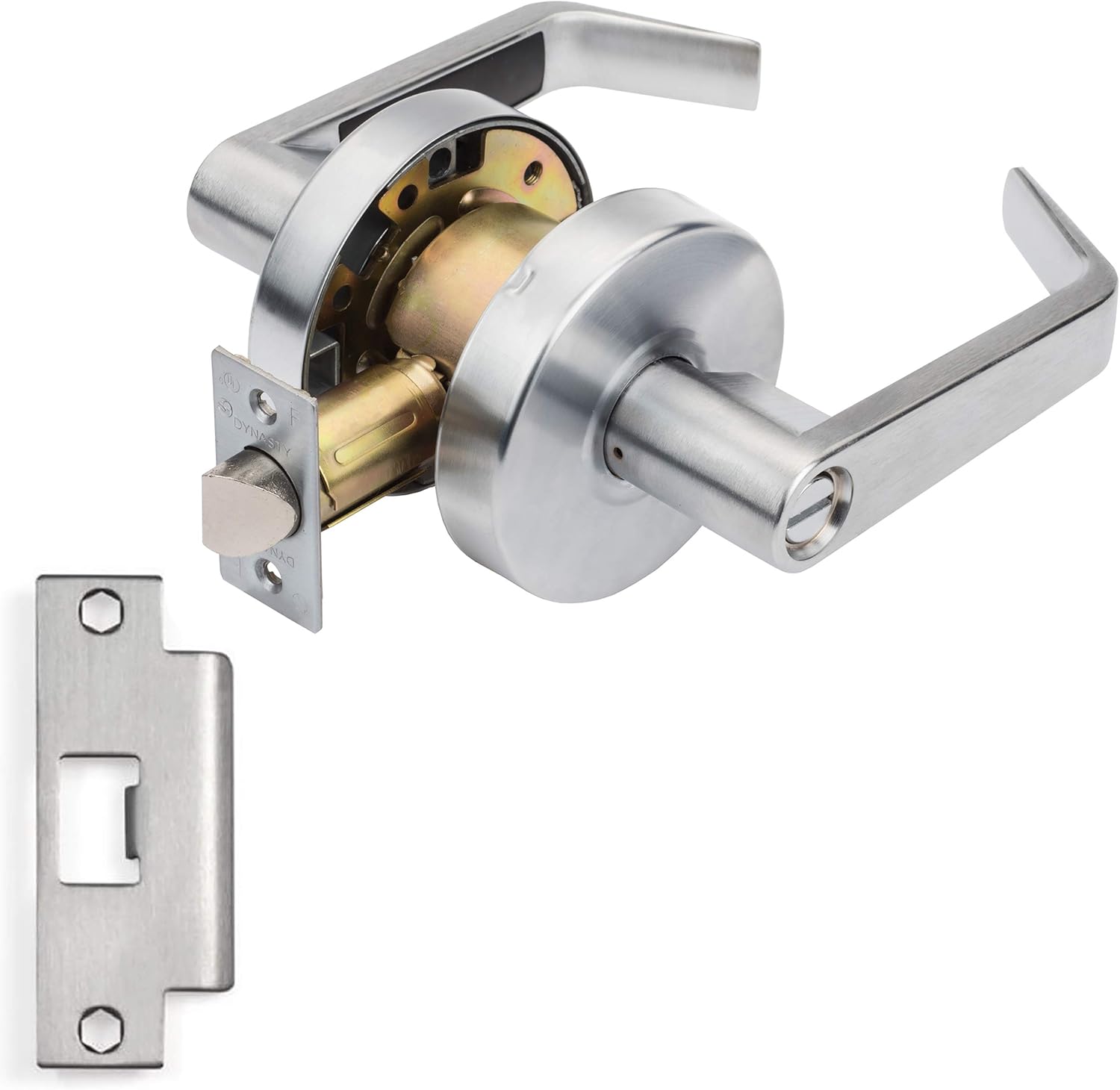 Commercial Grade 2 Privacy Lever Door Lock with ADA Compliance in Satin Chrome Finish by Dynasty Hardware - WildKart